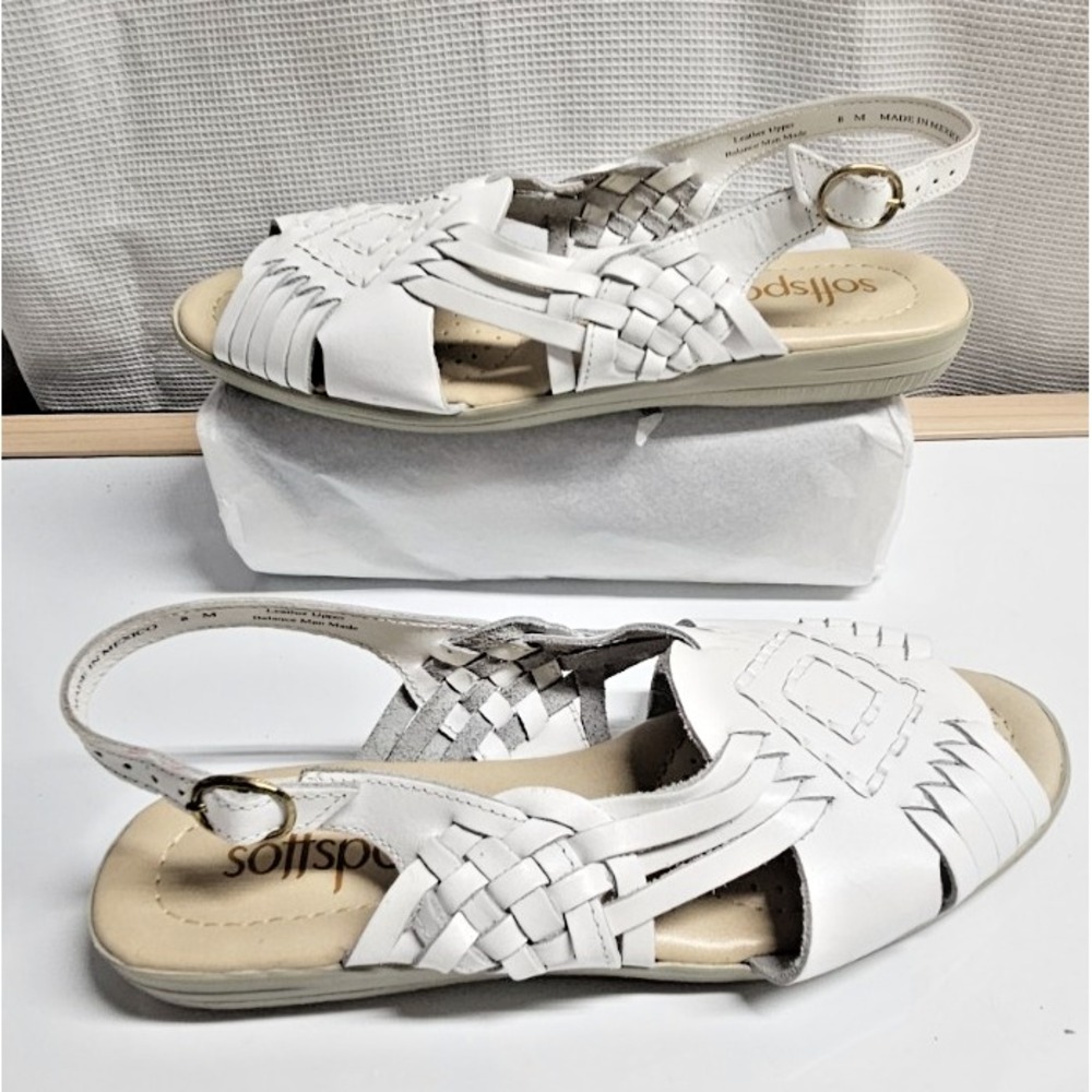 SOFTSPOTSâ TELA sling sandals white 8M leather upper cushioned